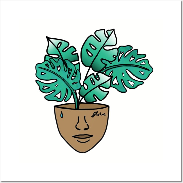 Monstera Plant Person - Crazy Plant Lady Wall Art by Tenpmcreations